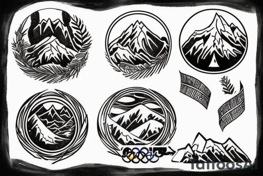 the Olympic Mountain Range tattoo idea