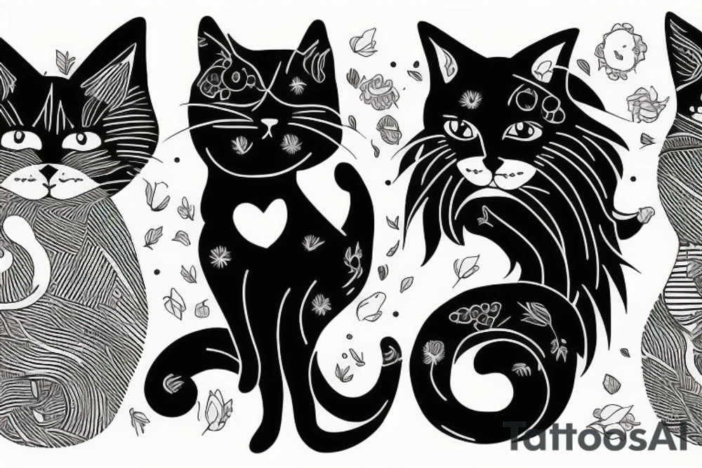 Women holding a cat tattoo idea