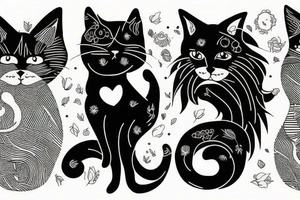 Women holding a cat tattoo idea