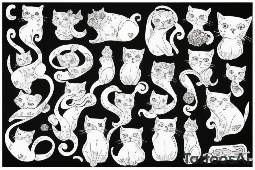 Women holding a cat tattoo idea