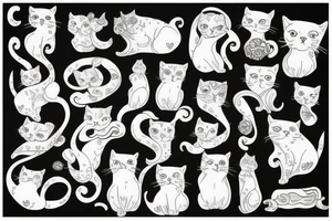 Women holding a cat tattoo idea