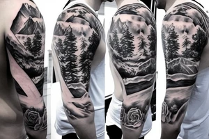 the Olympic Mountain Range Full back shoulders tattoo tattoo idea