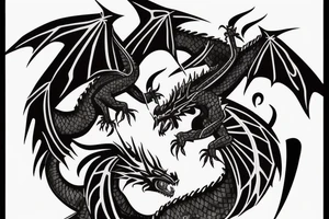 Goth purple and black dragon flying burning with a sword tattoo idea