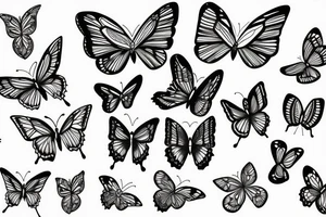 butterfly monochrome dark style handdrawn sketch tattoo idea