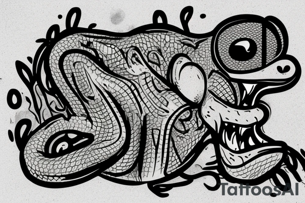 A monkey riding a croc tattoo idea