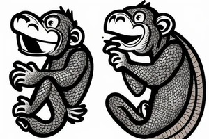 A monkey riding a croc tattoo idea