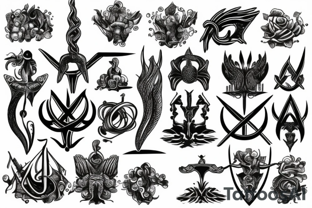 Poseidons trident tattoo idea