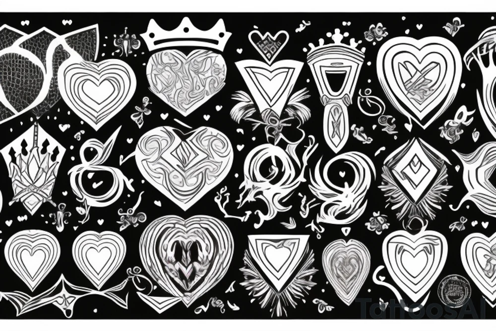 Masculine Heart with crown tattoo idea