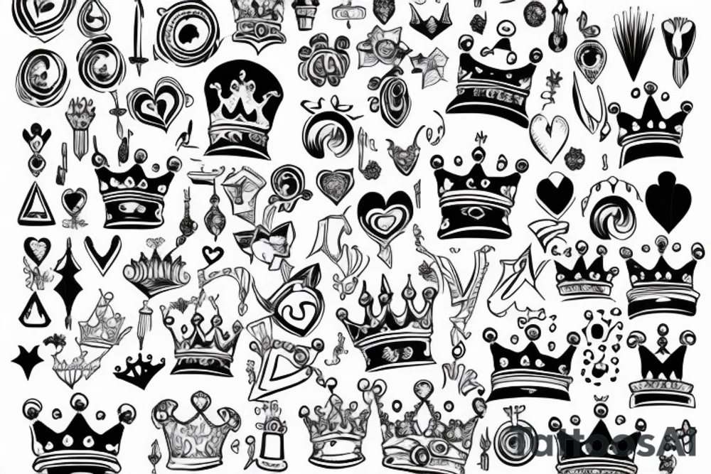 Heart with crown tattoo idea