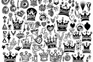 Heart with crown tattoo idea
