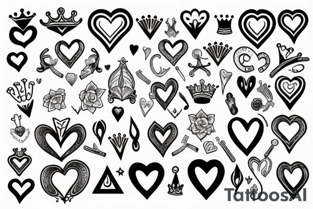 Heart with crown tattoo idea