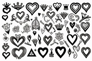 Heart with crown tattoo idea