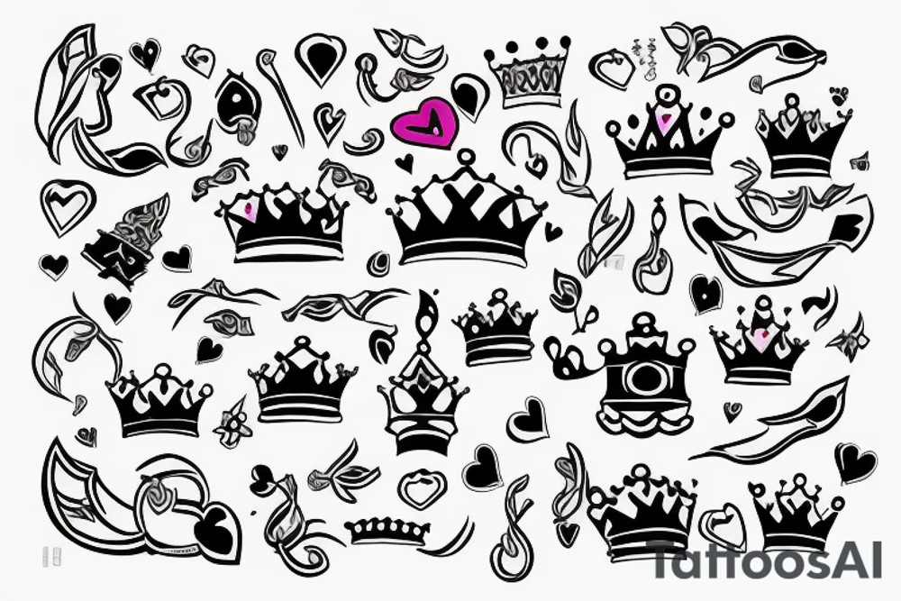 Heart with crown tattoo idea