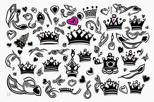 Heart with crown tattoo idea