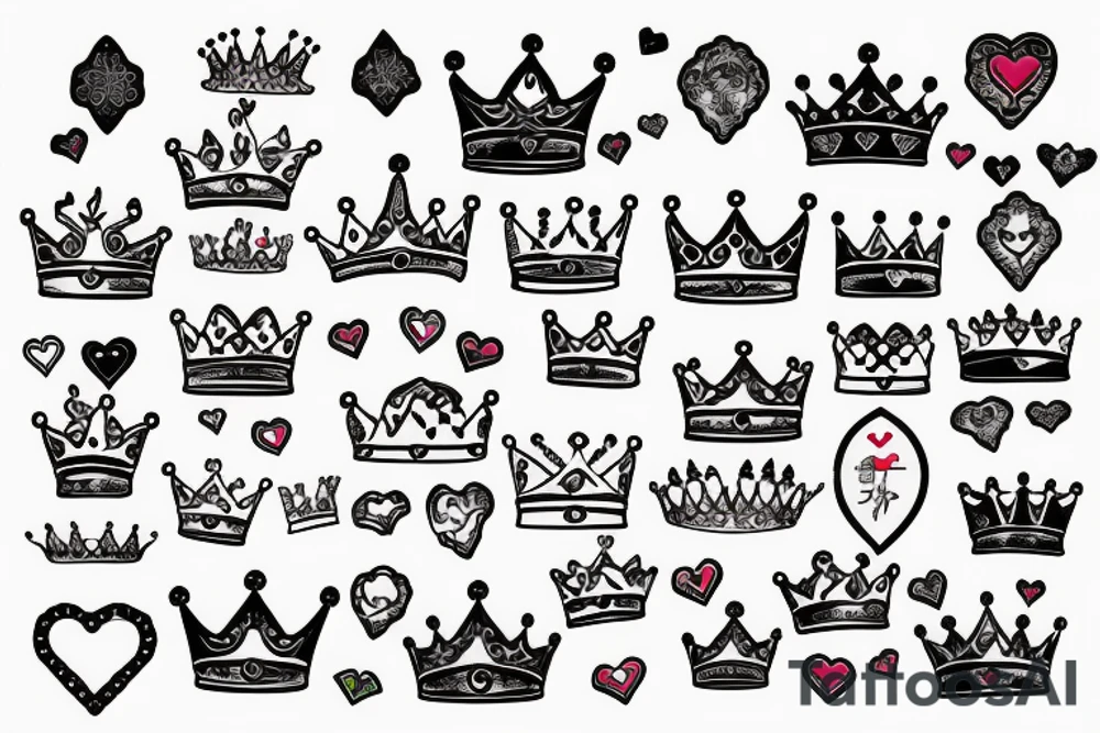 Heart with crown tattoo idea