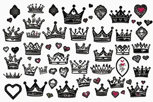 Heart with crown tattoo idea