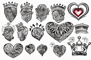 Heart with crown tattoo idea