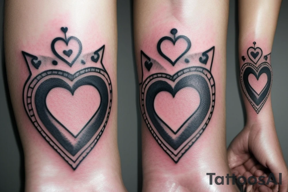 Heart with crown tattoo idea