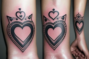 Heart with crown tattoo idea