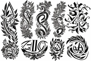 Greek symbols for alpha and omega with flowers tattoo idea
