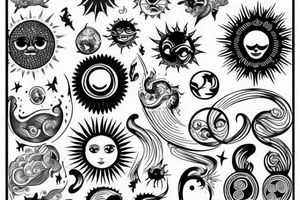 draw an original sun tattoo idea