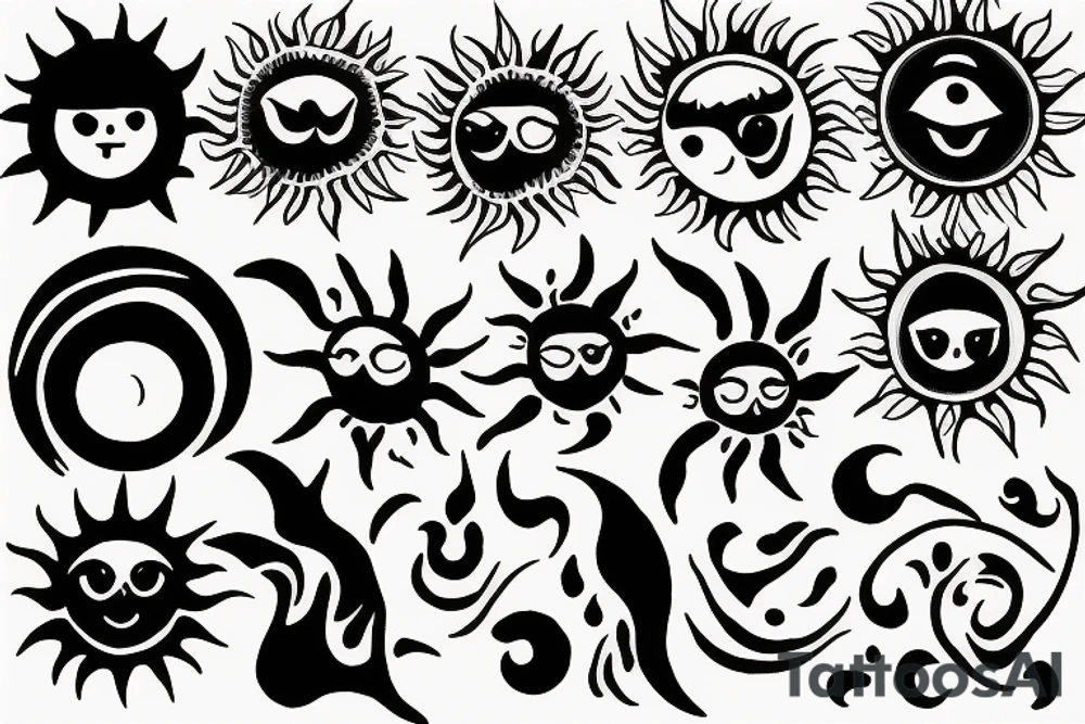 draw an original sun tattoo idea