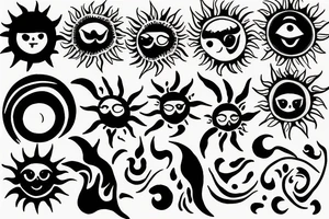 draw an original sun tattoo idea