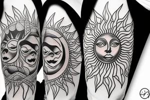 draw an original sun for an upper arm tatoo tattoo idea