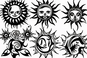 draw an original sun for an upper arm tatoo tattoo idea