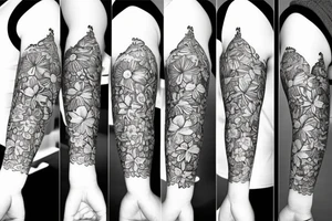 Letters A Ω and simple flowers tattoo idea