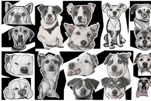 a mixed dog standing on a rock tattoo idea