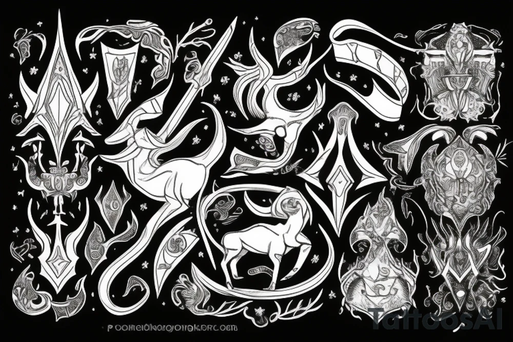 dagger with capricorn tattoo idea