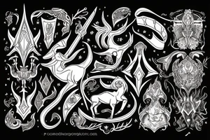 dagger with capricorn tattoo idea