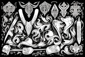 dagger with capricorn tattoo idea