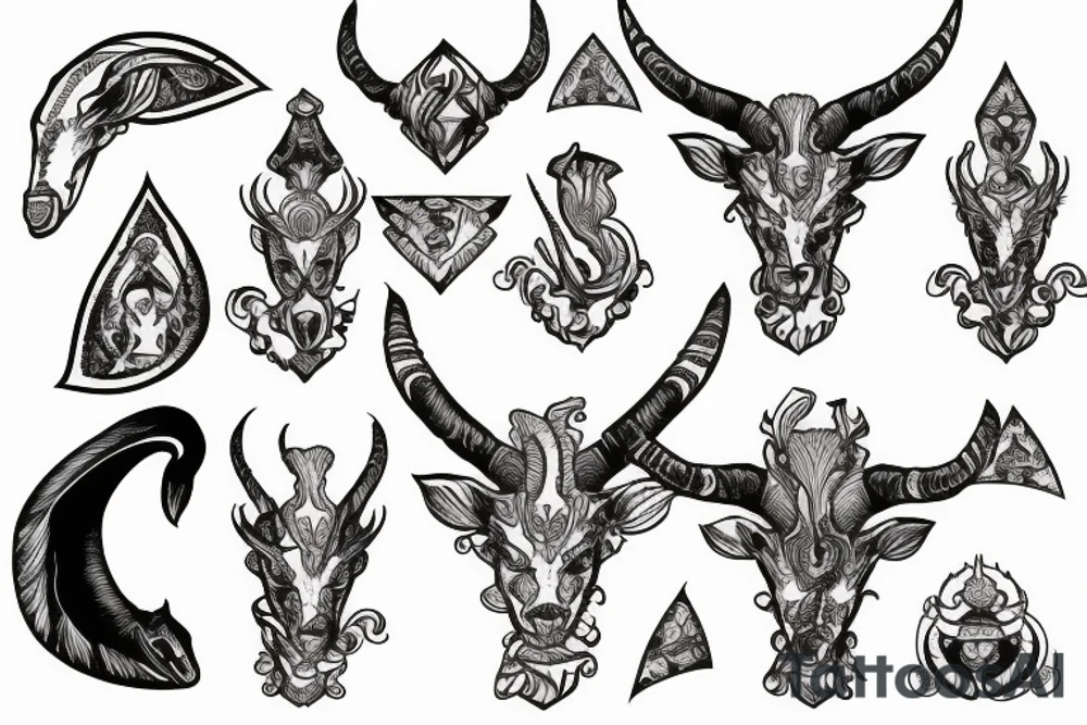 capricorn on a dagger tattoo idea
