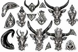 capricorn on a dagger tattoo idea