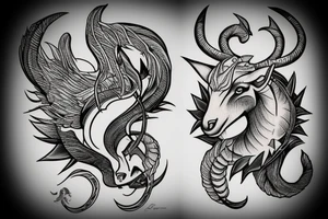 capricorn on a dagger tattoo idea