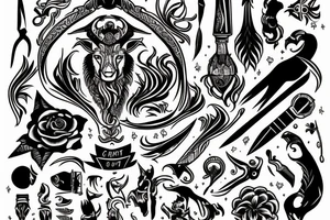 capricorn on a knife tattoo idea