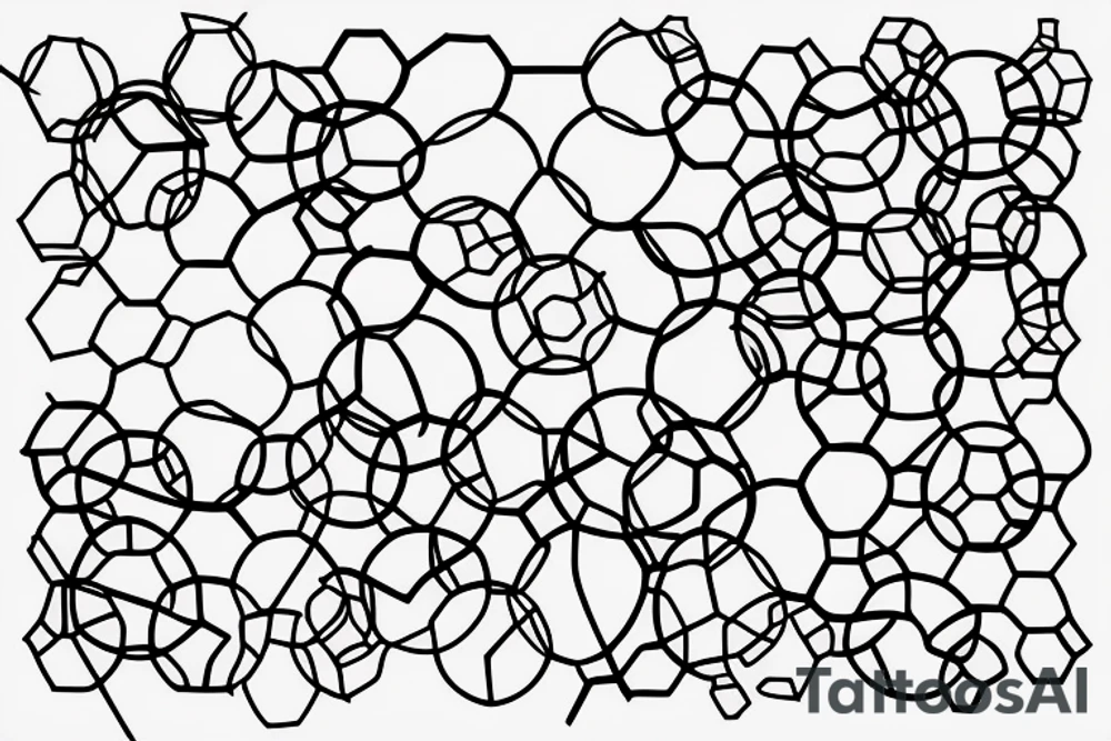 Hexagons with that make someting chemical lookalike and cyberware tattoo idea
