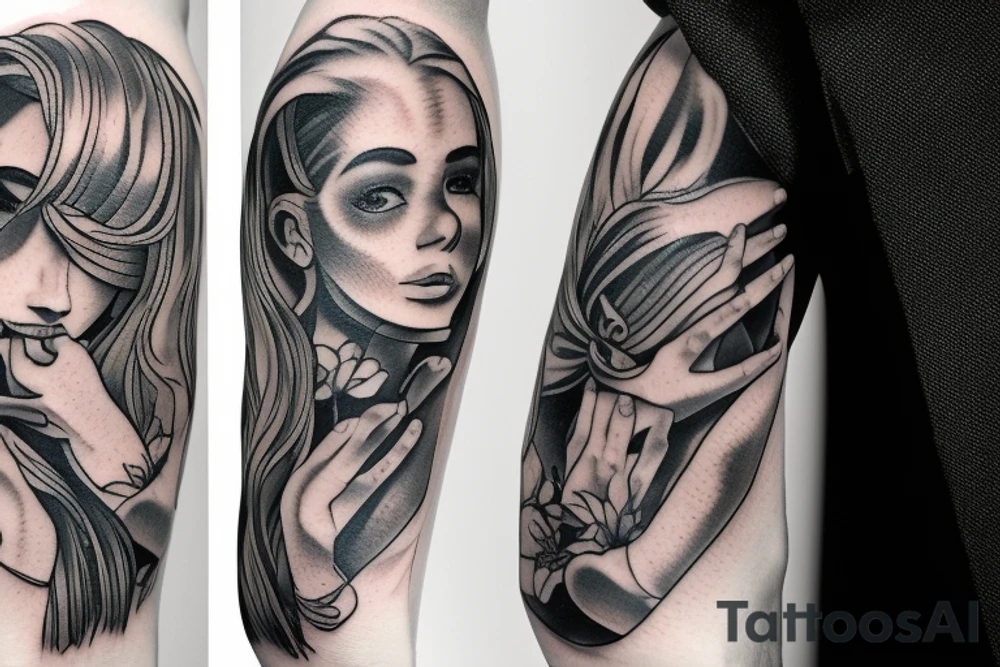 A man holding a girl tattoo idea
