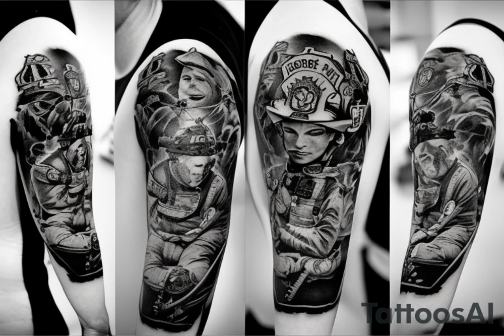 paramedic and fire fighter tattoo idea