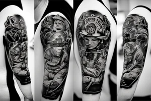 paramedic and fire fighter tattoo idea