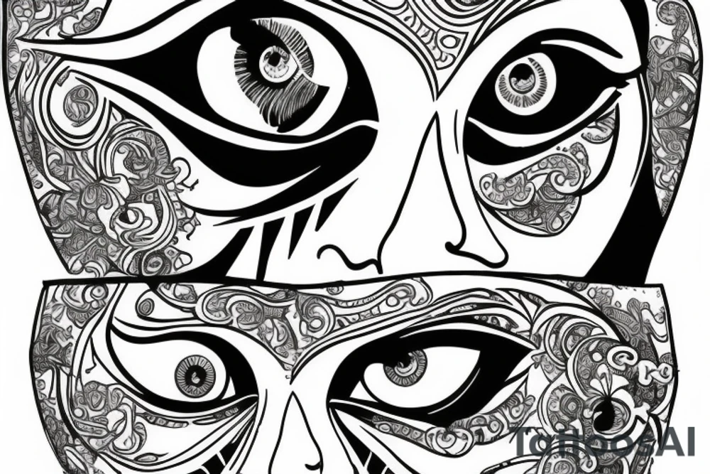 Eye and lighti g tattoo idea