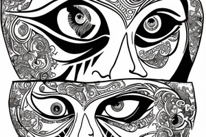 Eye and lighti g tattoo idea