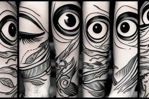 Eye and lighti g tattoo idea