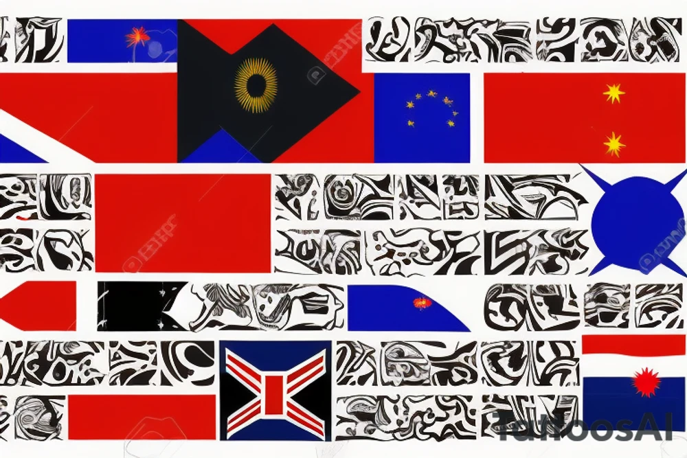 Philippine flag with nz flag tattoo idea