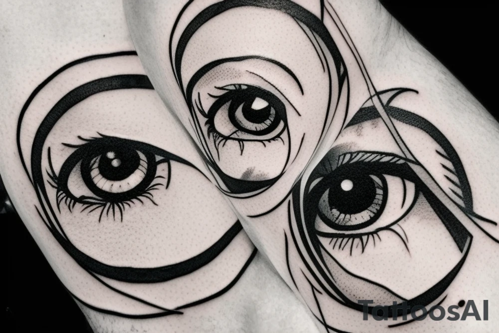 Eye with lighting around tattoo idea