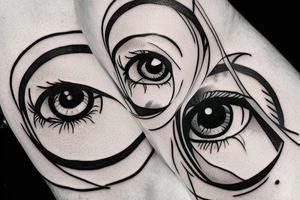 Eye with lighting around tattoo idea