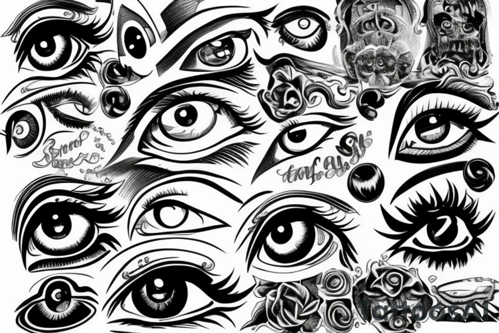 Eye with lighting around tattoo idea