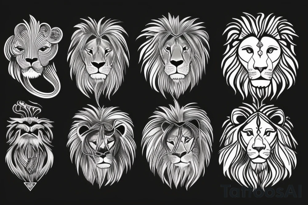 An aggressive lion tattoo idea